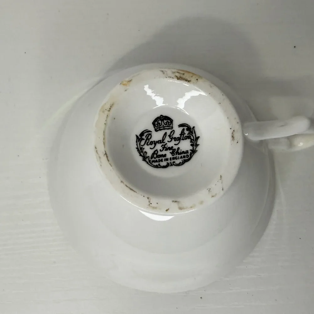 Royal Grafton Fine Bone China Teacup Rose Floral Gold Rim Made in England